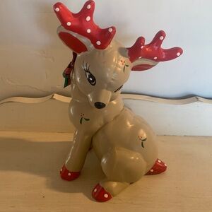 Vintage Kimple Quilted Ceramic Reindeer